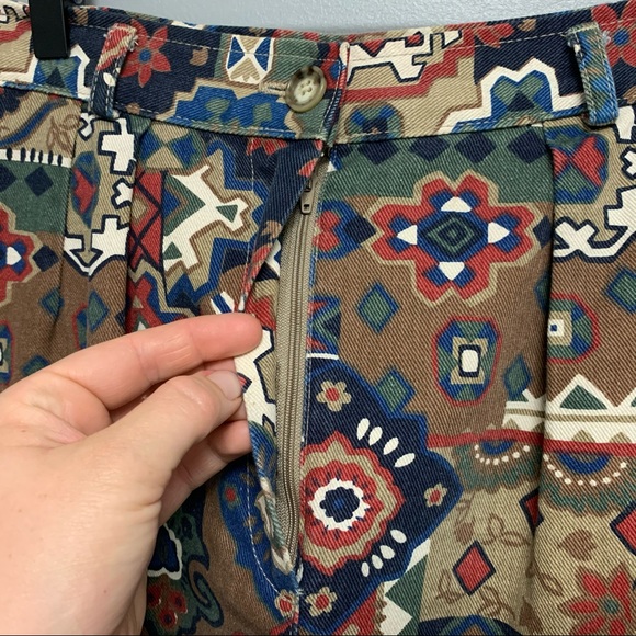 Vintage Geometric Aztec Print Size 14 Cotton Skirt - Picture 7 of 7